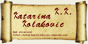 Katarina Kolaković vizit kartica